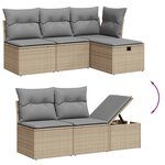 vidaXL Salon de jardin avec coussins 6 Pièces beige résine tressée
