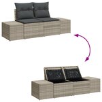 vidaXL Ensemble de canapé de jardin 6 pièces avec coussins gris clair en poly rotin