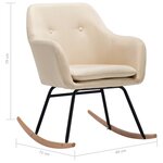 vidaXL Chaise à bascule Crème Tissu