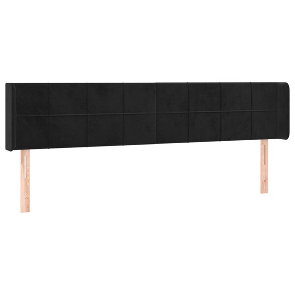 vidaXL Tête de lit avec oreilles Noir 183x16x78/88 cm Velours