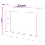 vidaXL Supports d'étagères pour lavabo 2 Pièces noir rectangulaire acier