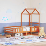vidaXL Cadre de lit avec toit sans matelas cire marron 90x190 cm