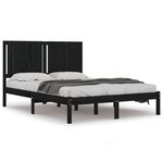 vidaXL Cadre de lit sans matelas noir 140x190 cm bois de pin massif
