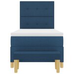 Lit Box Spring vidaXL avec Matelas et Banc Bleu 100x200 cm en Tissu