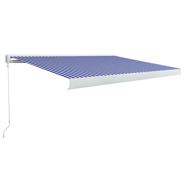 vidaXL Store à cassette manuel 400x300 cm Bleu et blanc