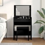 vidaXL Coiffeuse et tabouret noir 60x40x113 5 cm