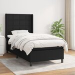 vidaXL Sommier à lattes de lit et matelas Noir 80x200 cm Tissu