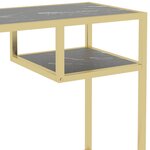 Bureau table poste de travail meuble d'ordinateur informatique étude d'ordinateur Marbre 100 x 36 x 74 cm Verre trempé noir 02_0023736