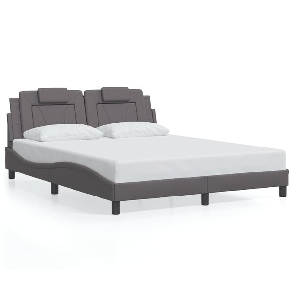 vidaXL Cadre de lit sans matelas gris 160x200 cm similicuir