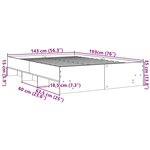 vidaXL Cadre de lit sans matelas sonoma gris 140x190 cm