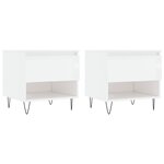 vidaXL Tables basses 2 Pièces blanc brillant 50x46x50cm bois d'ingénierie
