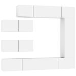 vidaXL Ensemble de meubles TV 7 Pièces Blanc Bois d'ingénierie