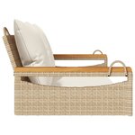 vidaXL Balancelle avec coussins beige 109x62x40 cm résine tressée