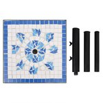 vidaXL Base de parasol bleu et blanc carré 12 kg