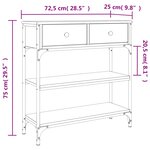 vidaXL Table console chêne sonoma 72 5x25x75 cm bois d'ingénierie