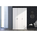 Armoire VARIA - blanc - 3 portes + 2 tiroirs - 120 x 185 x 51 cm