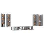vidaXL Ensemble de meubles TV 6 Pièces Sonoma gris Bois d'ingénierie