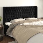 vidaXL Tête de lit avec oreilles Noir 183x16x118/128 cm Velours