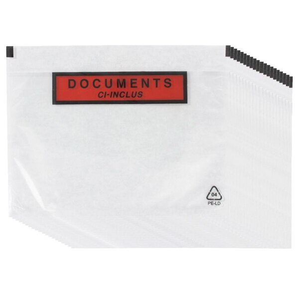 Lot de 20 pochettes d'expédition autocollantes A5 transparentes