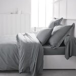 Drap housse - 140 x 200+30 cm uni - Acier