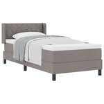 Lit à ressorts vidaXL avec matelas taupe 100x200 cm en tissu