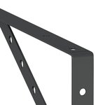 vidaXL Supports d'étagères 4 Pièces 40x2 5x25 cm noir acier inoxydable