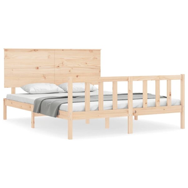 vidaXL Cadre de lit avec tête de lit 160x200 cm bois massif