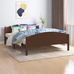 vidaXL Cadre de lit sans matelas marron foncé pin massif 160x200 cm