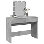 vidaXL Coiffeuse avec LED gris béton 100x40x130 cm