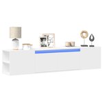 vidaXL Meuble TV mural avec LED blanc 180x31x39 5 cm