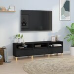 vidaXL Meuble TV noir 150x30x44 5 cm bois d'ingénierie
