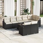 vidaXL Ensemble de salle à manger de jardin de 8 pièces avec coussins en rattan brun