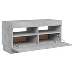 vidaXL Meuble TV avec lumières LED gris béton 80x35x40 cm