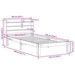 vidaXL Cadre de lit avec tête de lit sans matelas blanc 90x190 cm