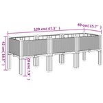 vidaXL Jardinière avec pieds noir 120x40x42 cm PP