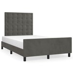 vidaXL Cadre de lit avec tête de lit gris foncé 120x190 cm velours
