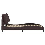 vidaXL Cadre de lit avec LED sans matelas marron foncé 160x200cm tissu