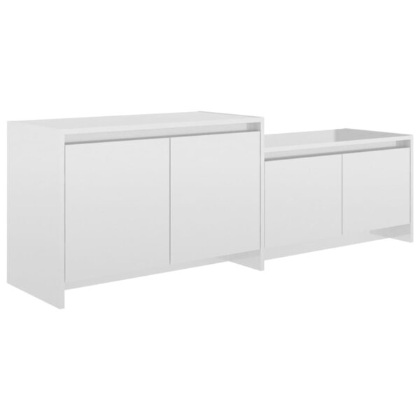 vidaXL Meuble TV Blanc brillant 146 5x35x50 cm Bois d'ingénierie
