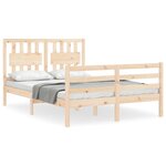vidaXL Cadre de lit avec tête de lit 140x200 cm bois massif
