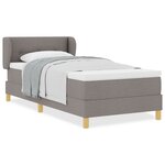 vidaXL Lit à ressort avec matelas en taupe - 100x200 cm en tissu