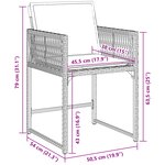 vidaXL Ensemble de salle à manger de jardin 5 pièces avec coussins en poly rattan gris