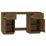 vidaXL Bureau avec armoires Marron miel 135x50x75cm Bois massif de pin