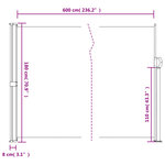 vidaXL Auvent latéral rétractable anthracite 180x600 cm