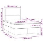 vidaXL Sommier à lattes de lit matelas et LED taupe 120x190 cm tissu