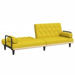 vidaXL Canapé-lit avec accoudoirs jaune clair tissu