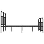 vidaXL Cadre de lit métal sans matelas avec pied de lit noir 140x200cm