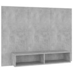 vidaXL Meuble TV mural Gris béton 120x23 5x90 cm Aggloméré