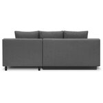 Canapé d'angle droit convertible MIKA 3 places - Tissu gris clair - Coffre de rangement - 218 x 98/145 x 84 cm