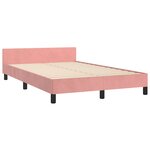 vidaXL Cadre de lit avec tête de lit rose 120x190 cm velours