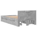 vidaXL Cadre de lit tête de lit gris béton 90x190 cm bois ingénierie